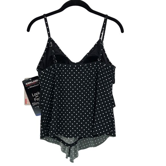 NEW Kirkland Signature by Miraclesuit Tankini Top 12 Ruffle Polka Dot Swimsuit - Picture 4 of 11